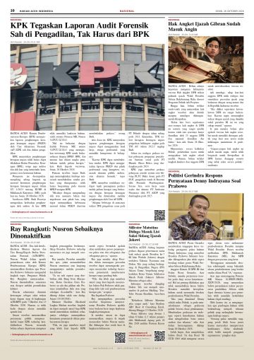 Halaman 10 Harian Aceh Indonesia edisi Senin, 26 Oktober 2026