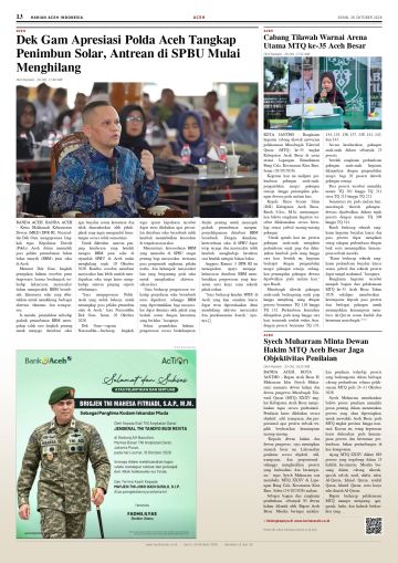 Halaman 13 Harian Aceh Indonesia edisi Senin, 26 Oktober 2026