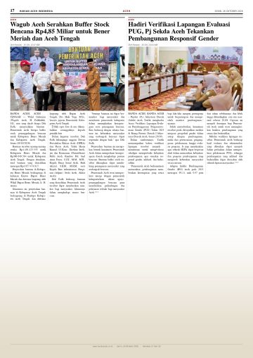 Halaman 17 Harian Aceh Indonesia edisi Senin, 26 Oktober 2026
