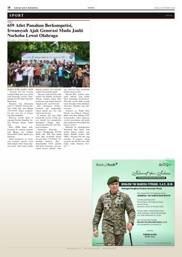 Halaman 18 Harian Aceh Indonesia edisi Senin, 26 Oktober 2026