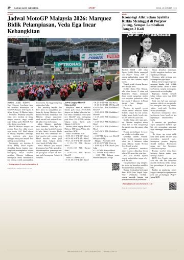 Halaman 19 Harian Aceh Indonesia edisi Senin, 26 Oktober 2026