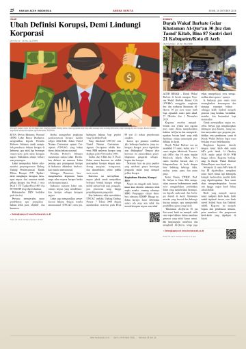 Halaman 25 Harian Aceh Indonesia edisi Senin, 26 Oktober 2026