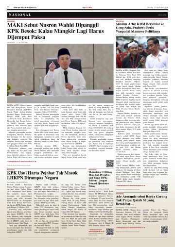 Halaman 2 Harian Aceh Indonesia edisi Selasa, 27 Oktober 2026