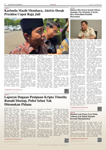 Halaman 3 Harian Aceh Indonesia edisi Selasa, 27 Oktober 2026