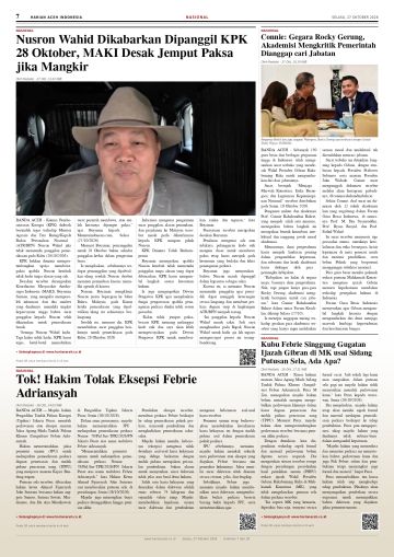 Halaman 7 Harian Aceh Indonesia edisi Selasa, 27 Oktober 2026