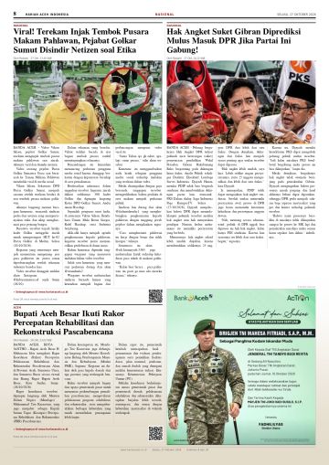 Halaman 8 Harian Aceh Indonesia edisi Selasa, 27 Oktober 2026