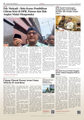 Halaman 10 Harian Aceh Indonesia edisi Selasa, 27 Oktober 2026