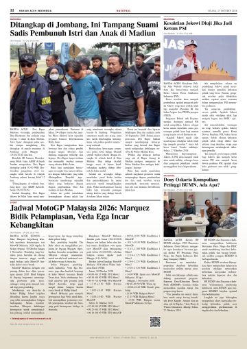 Halaman 11 Harian Aceh Indonesia edisi Selasa, 27 Oktober 2026