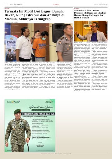 Halaman 13 Harian Aceh Indonesia edisi Selasa, 27 Oktober 2026