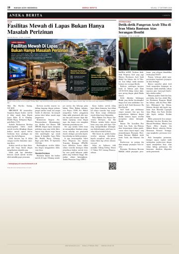 Halaman 18 Harian Aceh Indonesia edisi Selasa, 27 Oktober 2026