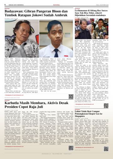Halaman 6 Harian Aceh Indonesia edisi Rabu, 28 Oktober 2026