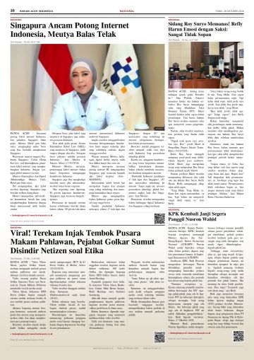 Halaman 10 Harian Aceh Indonesia edisi Rabu, 28 Oktober 2026
