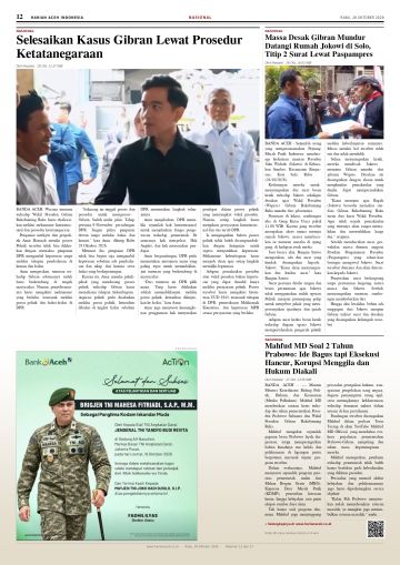 Halaman 12 Harian Aceh Indonesia edisi Rabu, 28 Oktober 2026