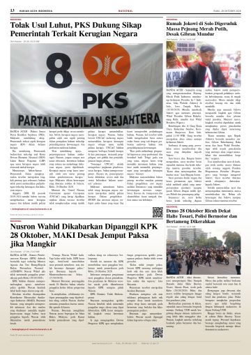 Halaman 13 Harian Aceh Indonesia edisi Rabu, 28 Oktober 2026