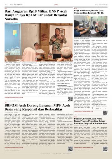 Halaman 18 Harian Aceh Indonesia edisi Rabu, 28 Oktober 2026