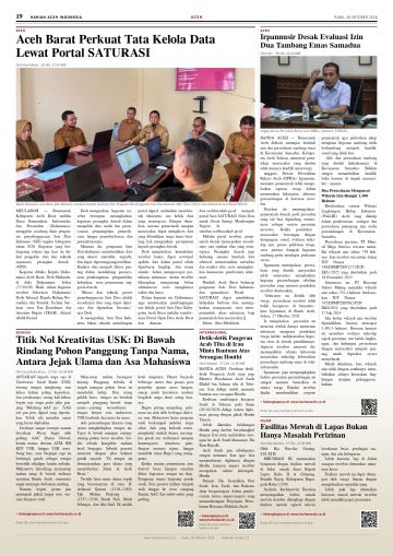 Halaman 19 Harian Aceh Indonesia edisi Rabu, 28 Oktober 2026
