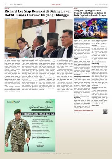 Halaman 21 Harian Aceh Indonesia edisi Rabu, 28 Oktober 2026