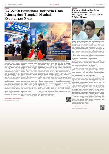 Halaman 23 Harian Aceh Indonesia edisi Rabu, 28 Oktober 2026