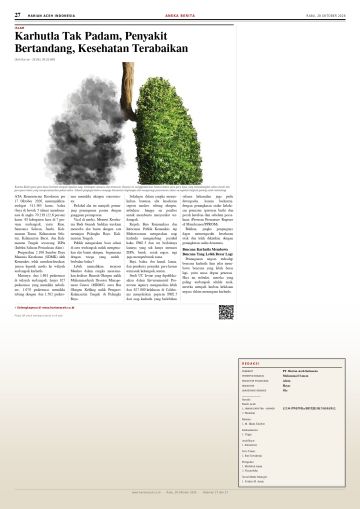 Halaman 27 Harian Aceh Indonesia edisi Rabu, 28 Oktober 2026