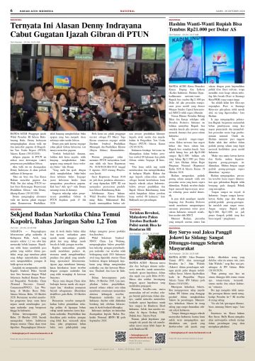 Halaman 6 Harian Aceh Indonesia edisi Kamis, 29 Oktober 2026