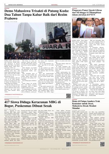 Halaman 7 Harian Aceh Indonesia edisi Kamis, 29 Oktober 2026