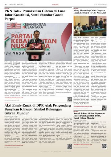 Halaman 10 Harian Aceh Indonesia edisi Kamis, 29 Oktober 2026