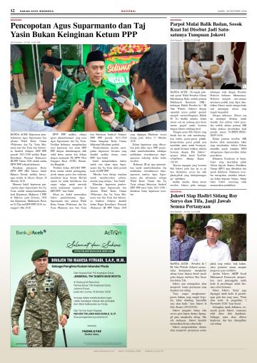 Halaman 12 Harian Aceh Indonesia edisi Kamis, 29 Oktober 2026