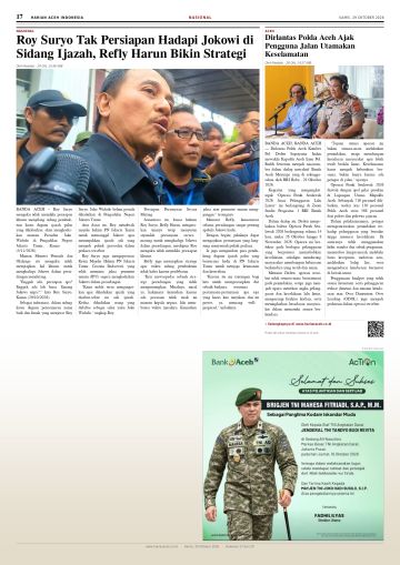 Halaman 17 Harian Aceh Indonesia edisi Kamis, 29 Oktober 2026