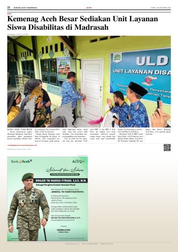 Halaman 21 Harian Aceh Indonesia edisi Kamis, 29 Oktober 2026