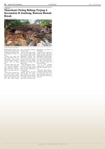 Halaman 24 Harian Aceh Indonesia edisi Kamis, 29 Oktober 2026