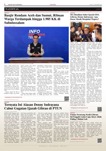 Halaman 2 Harian Aceh Indonesia edisi Jumat, 30 Oktober 2026