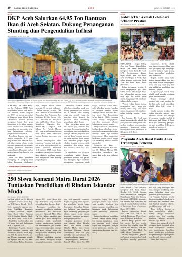 Halaman 10 Harian Aceh Indonesia edisi Jumat, 30 Oktober 2026