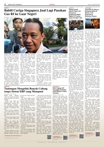Halaman 13 Harian Aceh Indonesia edisi Jumat, 30 Oktober 2026