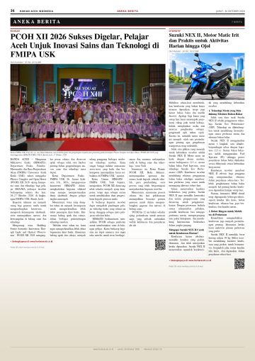 Halaman 16 Harian Aceh Indonesia edisi Jumat, 30 Oktober 2026