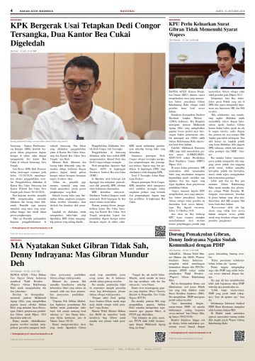 Halaman 4 Harian Aceh Indonesia edisi Sabtu, 31 Oktober 2026