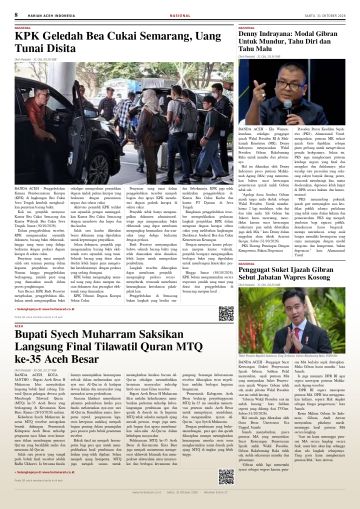 Halaman 8 Harian Aceh Indonesia edisi Sabtu, 31 Oktober 2026