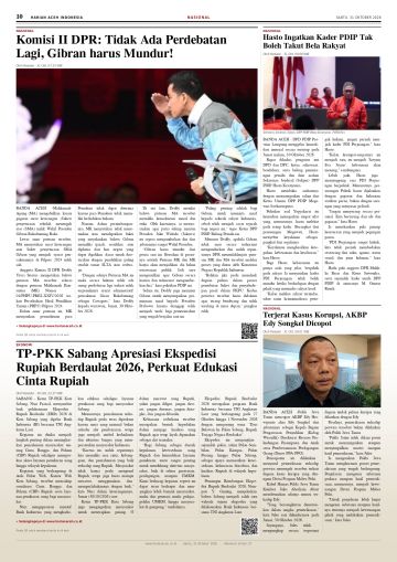 Halaman 10 Harian Aceh Indonesia edisi Sabtu, 31 Oktober 2026