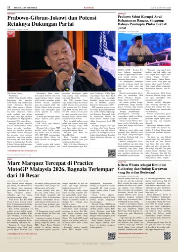 Halaman 11 Harian Aceh Indonesia edisi Sabtu, 31 Oktober 2026