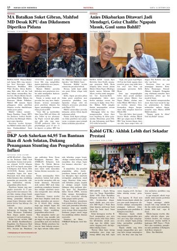 Halaman 13 Harian Aceh Indonesia edisi Sabtu, 31 Oktober 2026