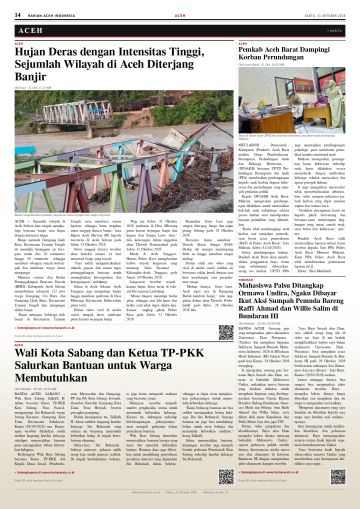 Halaman 14 Harian Aceh Indonesia edisi Sabtu, 31 Oktober 2026