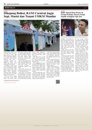 Halaman 18 Harian Aceh Indonesia edisi Sabtu, 31 Oktober 2026