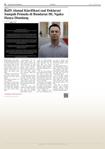Halaman 20 Harian Aceh Indonesia edisi Sabtu, 31 Oktober 2026