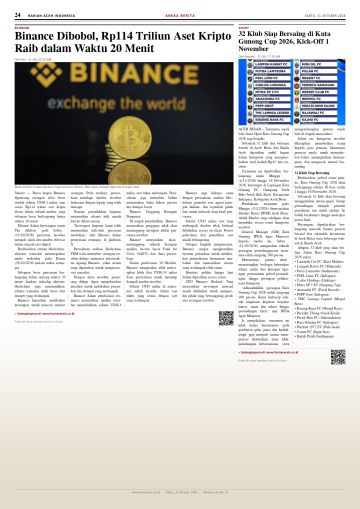 Halaman 24 Harian Aceh Indonesia edisi Sabtu, 31 Oktober 2026