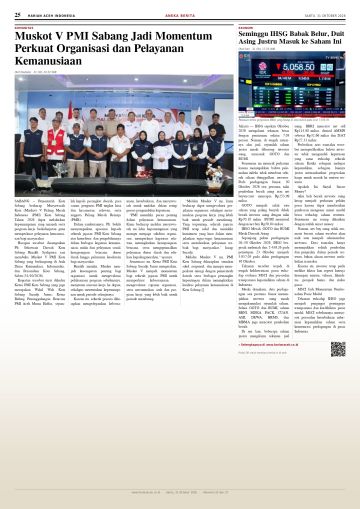 Halaman 25 Harian Aceh Indonesia edisi Sabtu, 31 Oktober 2026