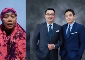 Kolase Gubernur Jawa Barat, Ridwan Kamil berfoto bersama anaknya Eris yang sampai saat ini diduga hilang akibat terseret arus sungai aare di Swiss. dan foto seorang wanita yang menyebutkan anak Ridwan Kamil masih hidup. FOTO/Net