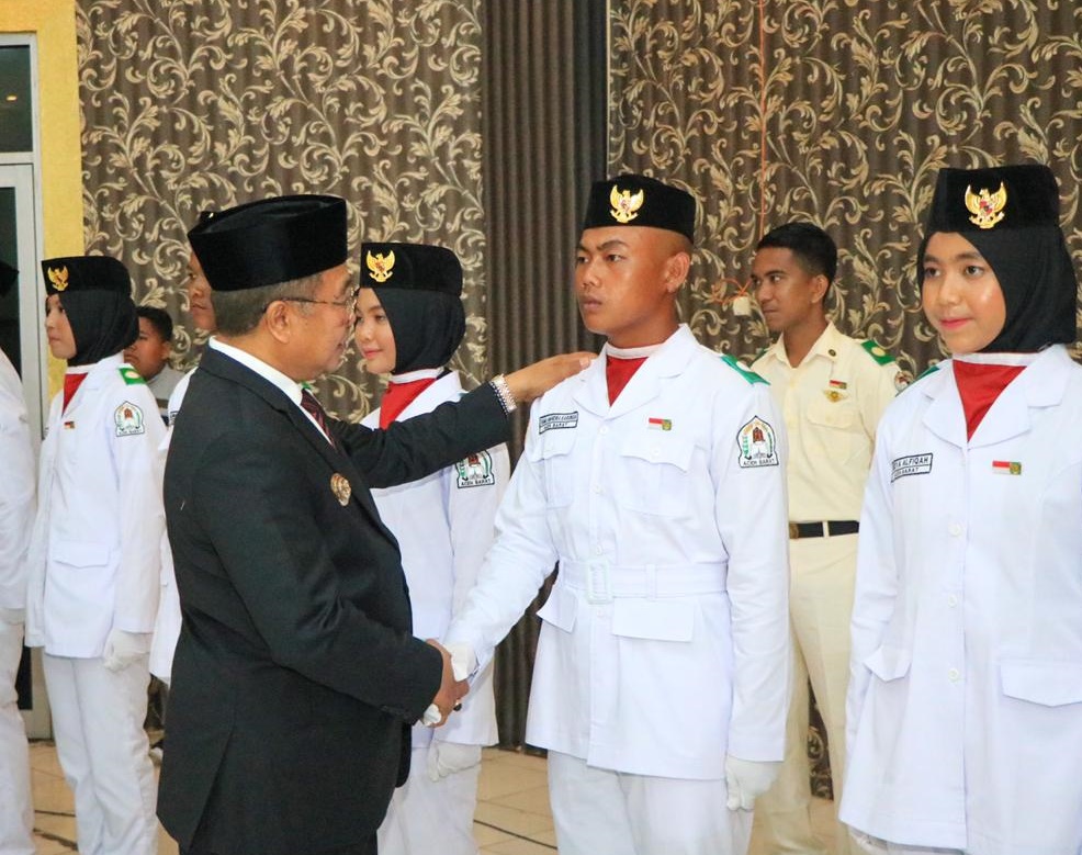 Bupati Aceh Barat Kukuhkan 50 Paskibraka HUT RI Ke-77