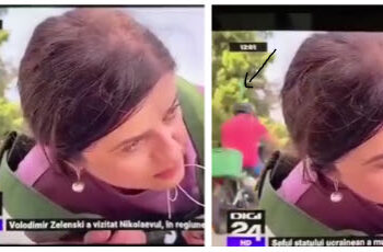 Beginilah drama Jurnalis Rumania ini sedang berlindung sambil merunduk dari serangan Hamas. Terlihat para pejalan kali dan pesepeda sedang melintas dengan bebas dan leluasa tidak ditemukan terjadinya serangan kepada warga Israel. FOTO/Tangkapan Layar. Ⓒ Hak cipta foto di atas dikembalikan sesungguhnya kepada pemilik foto