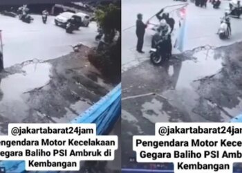 Viral Pengendara Motor di Jakbar Jatuh akibat Tertimpa Baliho PSI, Pihak Partai Datangi Rumah Korban
