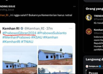 Akun X Resmi Kemhan Diduga Posting Tagar Prabowo-Gibran saat Debat Cawapres Berlangsung