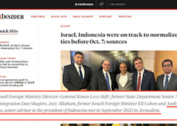 Cuplikan Berita proses Normalisasi Hubungan Indonesia Israel. FOTO/Tangkapan Layar Media Jewish Insider. Ⓒ Hak cipta foto di atas dikembalikan sesungguhnya kepada pemilik foto